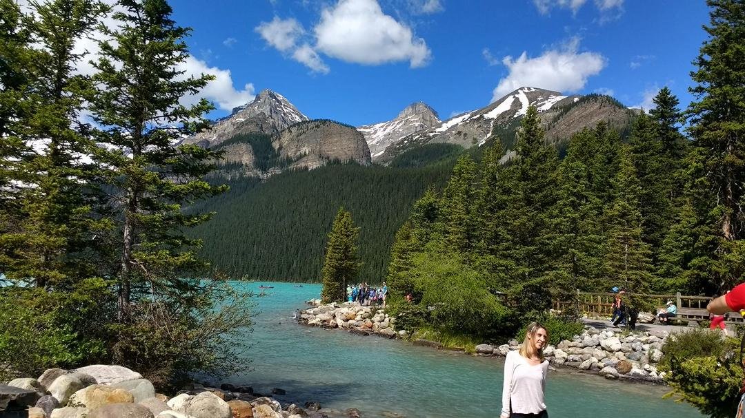 Beautiful Bow River and a girl I don't know,lol.