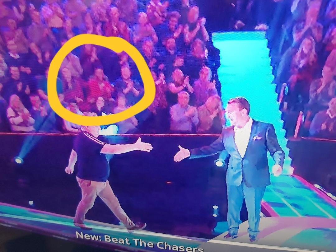 Here is a blurry picture from the UK TV show The Chase that Derek and Lamai went to a couple months ago.