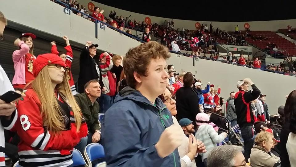 Chris celebrating the Winterhawks 4th goal.