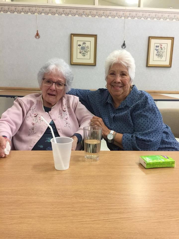 Visiting my mom and look who walks in. My mom’s life long special dear friend Vivian Canez. 
When my mom wasn’t around she was to keep this kid in....God Bless you Vivian 🙏