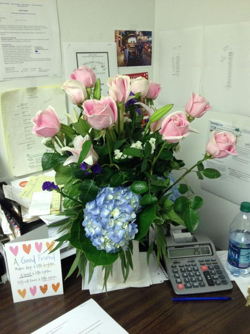 CD gave me birthday flowers today for my birthday:)