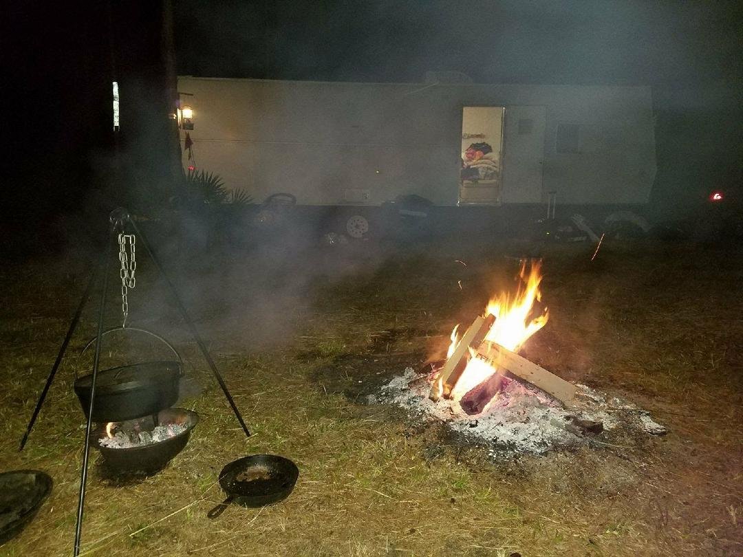 It's a beautiful night.Relaxing.
Cowboy cooking at RIVER RANCH.
Grandkids are having a blast riding their 4x4s.