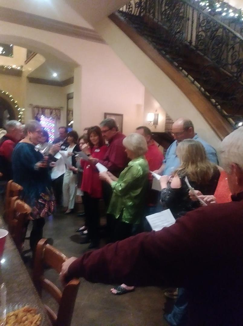 At Bible Study Christmas party!!