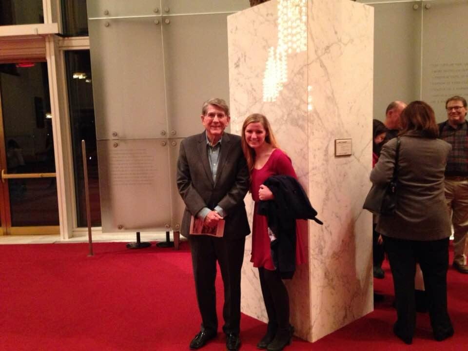 Emily and Sammie at the Kennedy Center for Sammie's birthday.