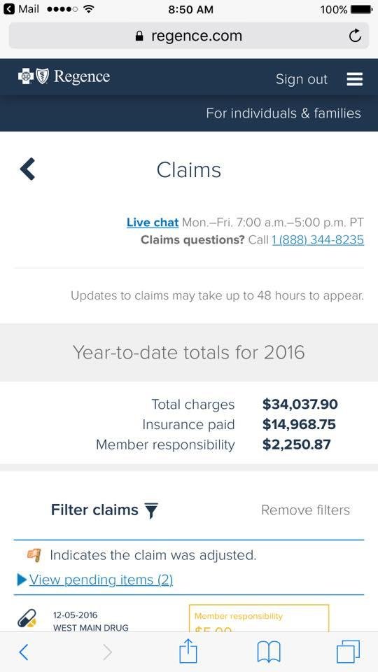Yay for insurance!
$34,000... this year.
Next year I'm shooting for bionic arms and legs.