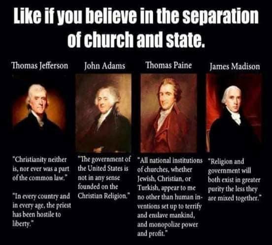 The Establishment Clause and Free Exercise Clause of the First Amendment to the U. S. Constitution!