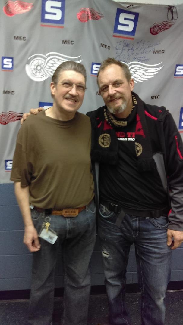 Me and Darren McCarty of the Red Wings. Taken just now at my work place.