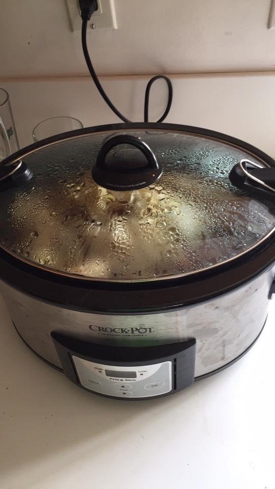 Corned Beef and Cabbage in the crockpot doing its magic and making the whole house smell great!