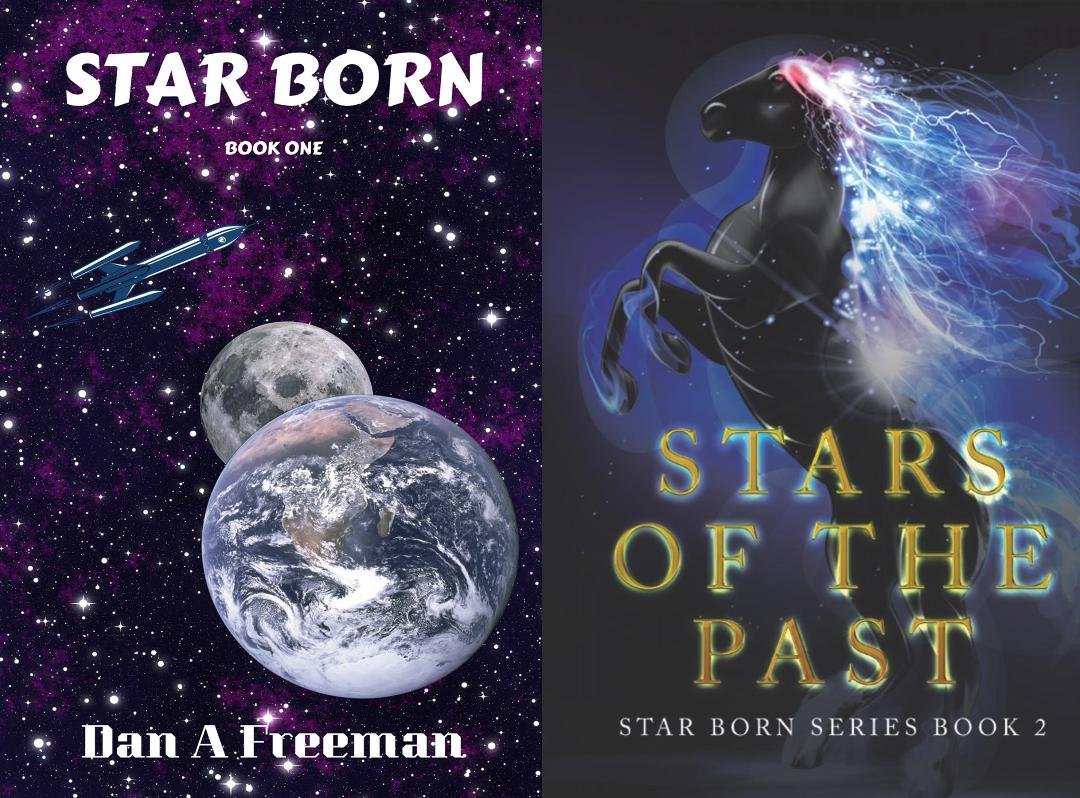 Star Born (book 1) and 
Stars of the Past (book 2)
Both books are available in both e-book and paperback through amazon.com barnesandnoble.com.