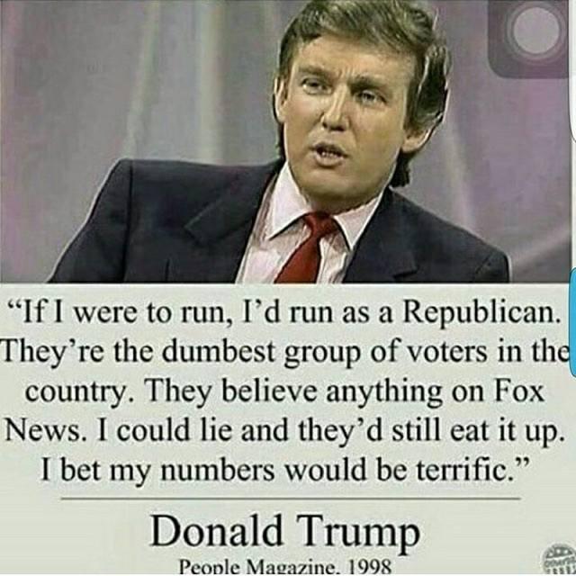 This is your president elect, you got suckered.