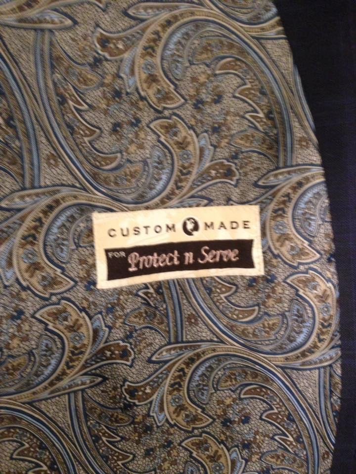The inside of my custom suit