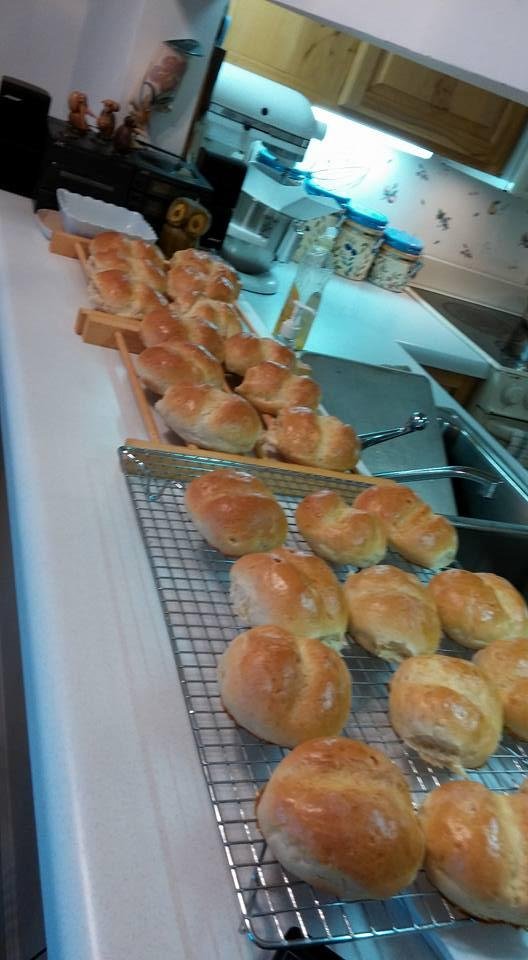 Just finished 2 dozen yeast onion rolls. A request fom my parents!