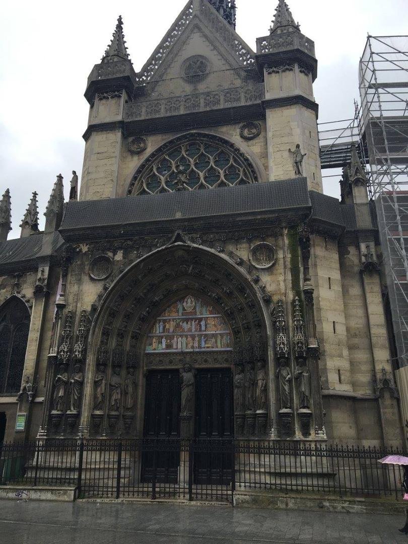 Front of a church in Paris France