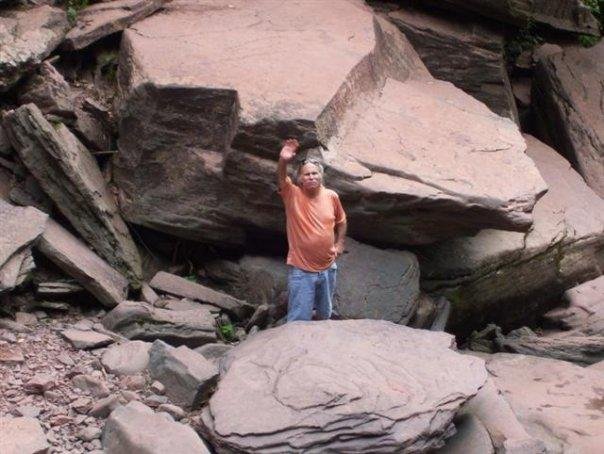 This boulder just missed me