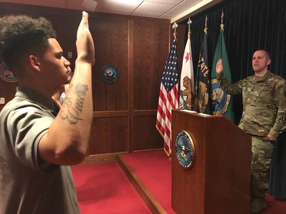 Very proud of one of my Grandsons, he swore in today to go active duty Army, #Proud Grandpaw