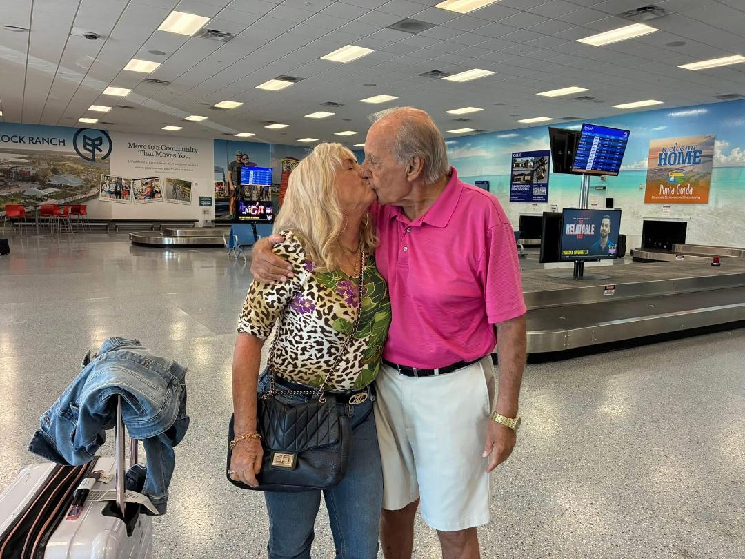  Stephanie, arriving at Punta Gorda airport from Illinois.  Rekindling a 30-year-old love affair. 
