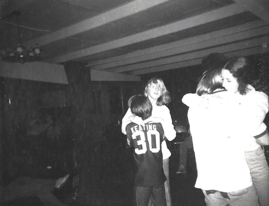 Chuck Keating and Kennedy Moore dancing with I don't remember the girls.