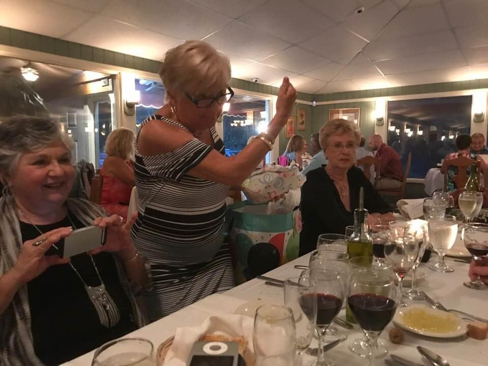 My wonderful sister Carol, adding to The fun and love shown Bill To celebrate his 85th birthday with lifelong friends f.