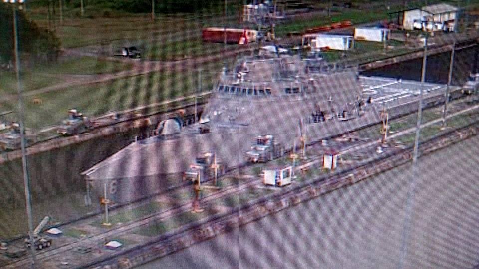 Tyler's ship in the Panama Canal today!