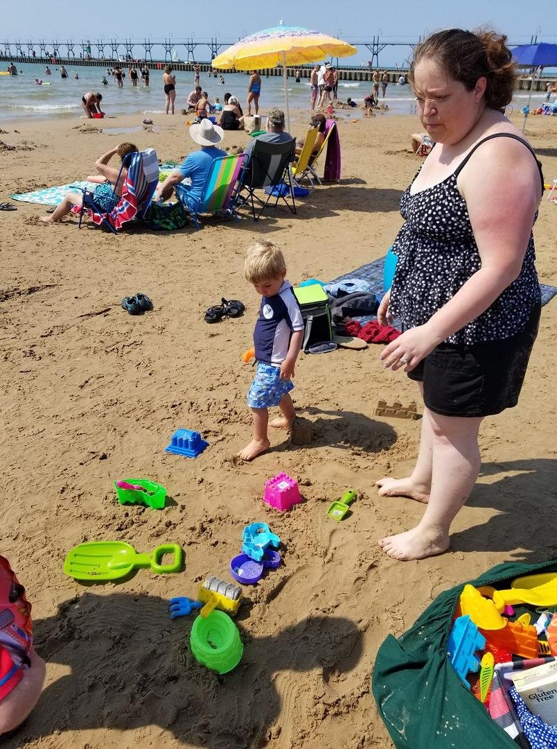 Zac and Kath at the beach.