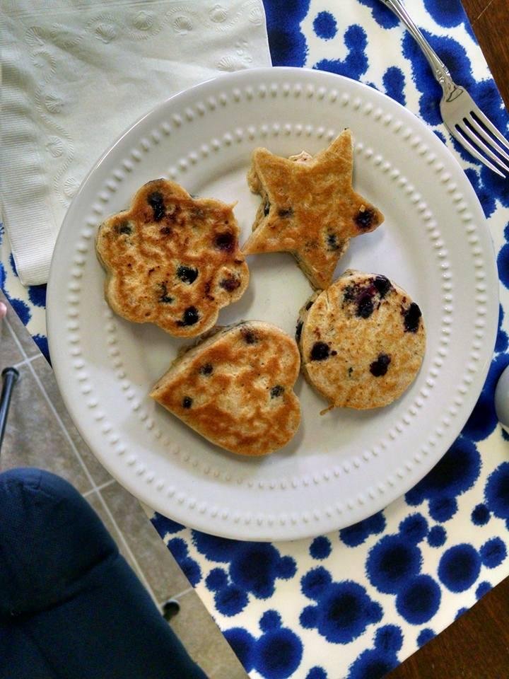 Blueberry pancakes take shape, thanks Denise Maddock
