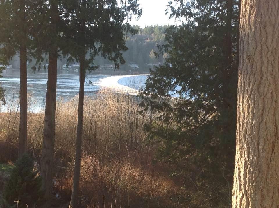 Ice line on the lake.