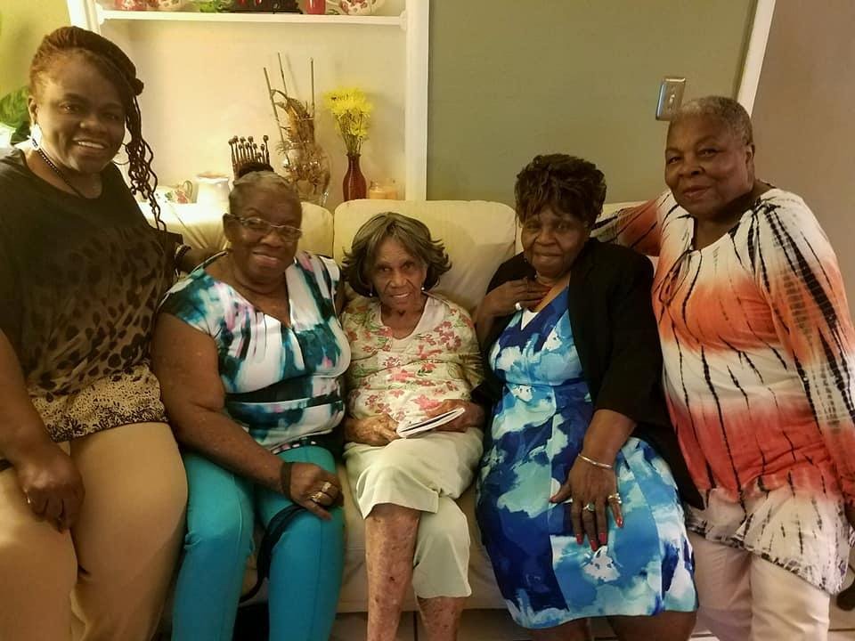 Me,Marine,101year old aunt Elizabeth, my mom Bernice and Hilda.