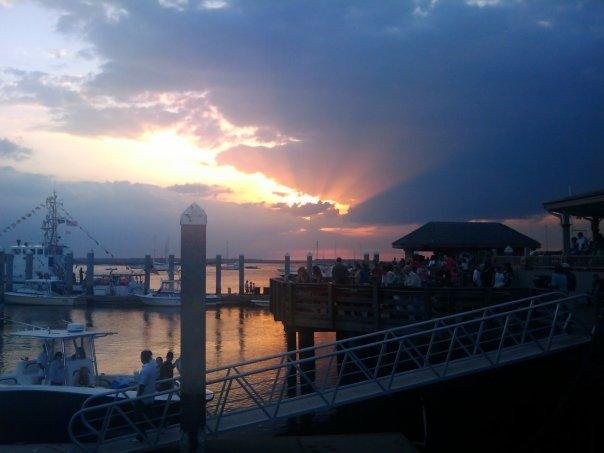 Sunset over Amelia River at Fernandina Beach