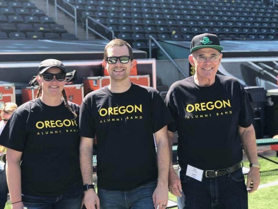 Playing in the pick up band for the Oregon game.
