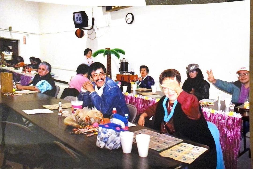 Another great treasure ✨💖✨
Front bingo players from left to: Auntie Diane Church, Ed Revels and his mother Annabell Revels
Back : Marian George, Drena Austin and Stuart Knudson