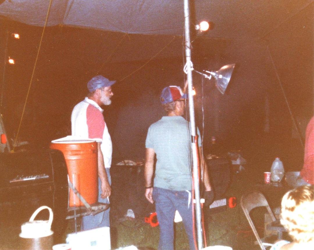 Robert O Gavitt and Richard Kriss at the South Fork High School BBQ September 1983