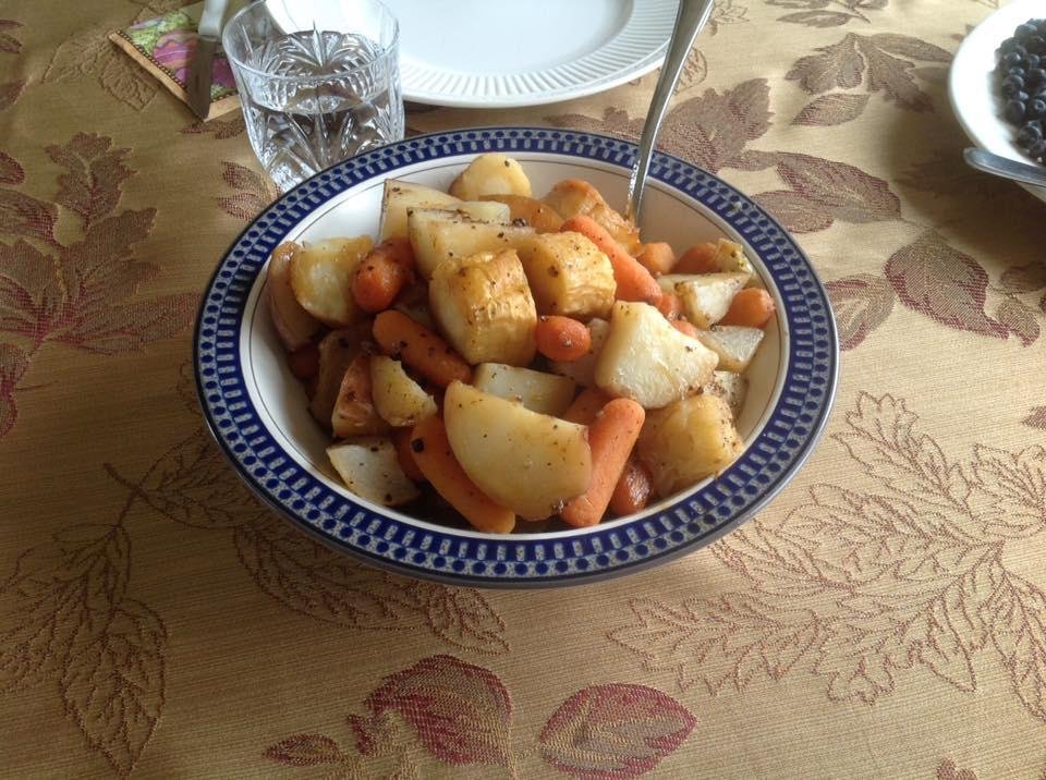 Potatoes, onion, carrots, parsnip and turnip
