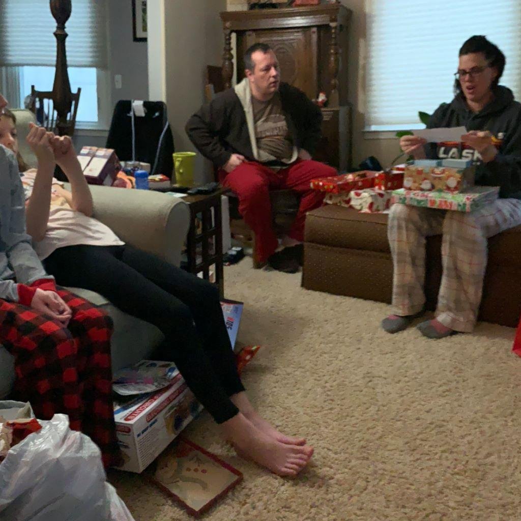 Tara reads note about a gift.