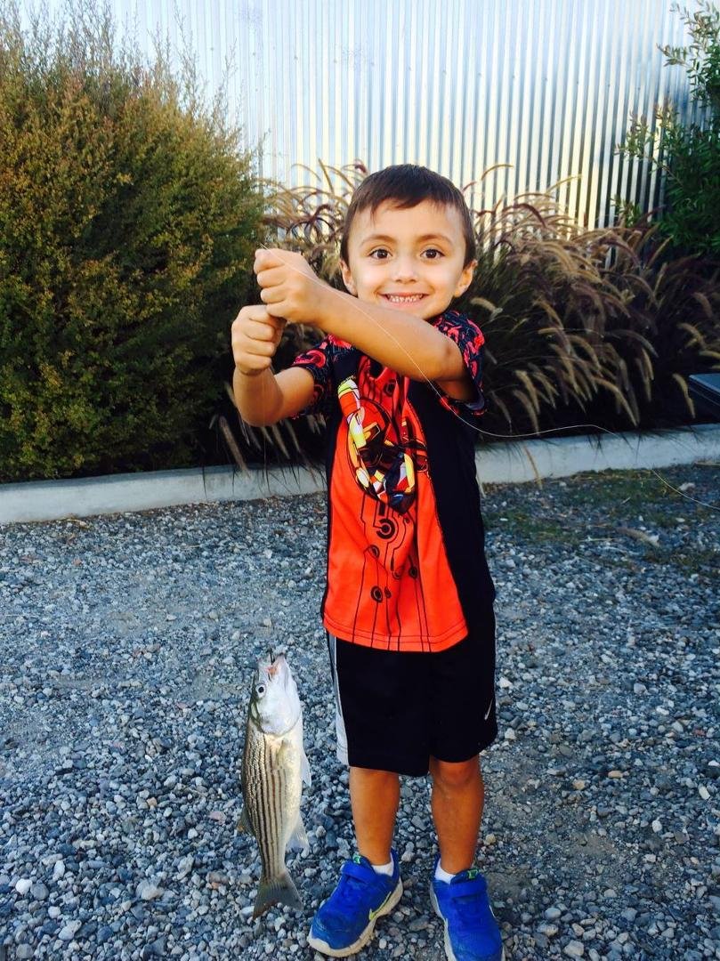 Grandsons first fish. He is hooked now