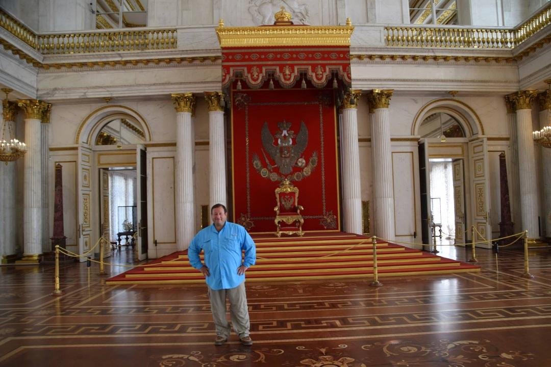 The Hermitage Museum, Saint Petersburg, Russia. The Romanov Royal Throne. Double headed eagle signifies royalty.