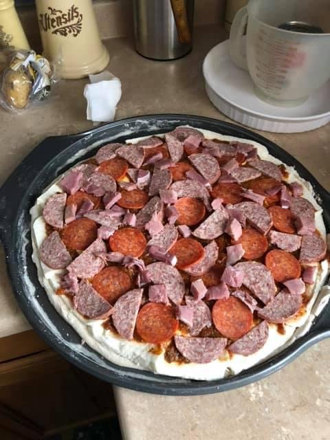 Our idea of a meat pizza