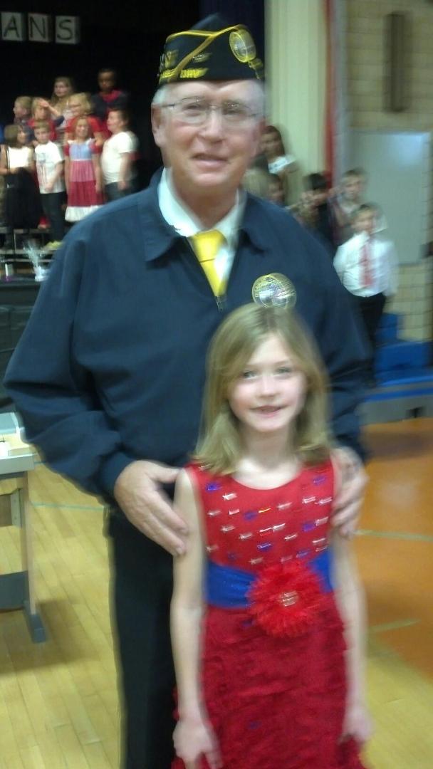Karli and Steve Rosenow at her 3rd grade Veterans program.