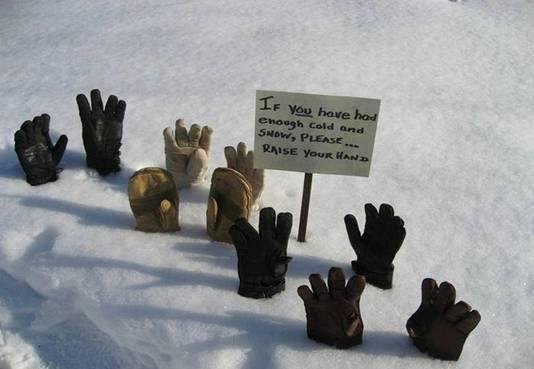 If you're ready for winter to be over, raise your hand................