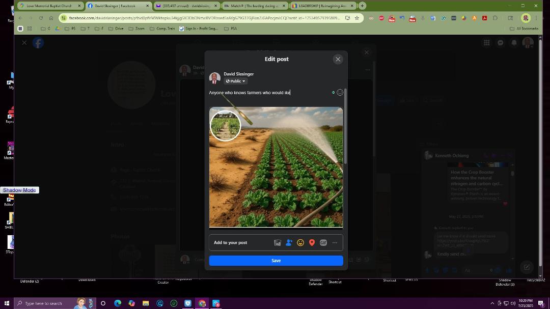 Anyone who knows farmers who would like to reduce or avoid the use of chemicals should watch this 11.5-minute clip and reach out to me.