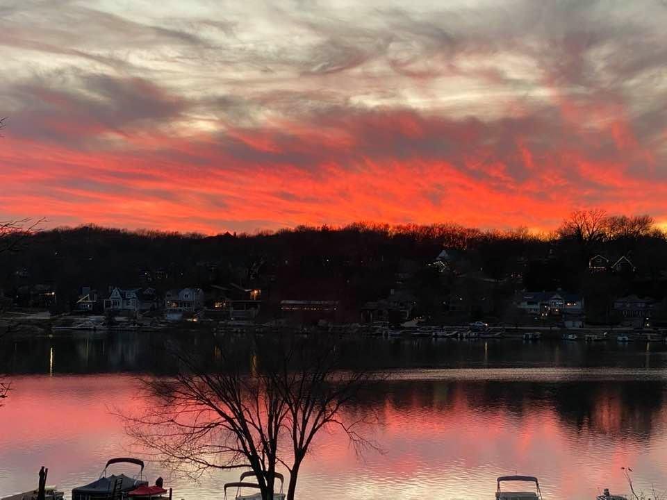 Spectacular sunset at our get away house at Lake Quivira,KS.