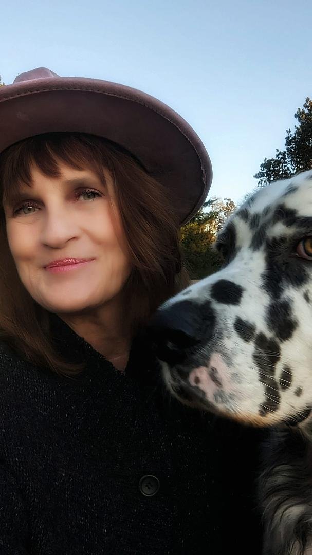 Favorite things...a crisp fall day-with sunshine. Perfect excuse to wear a hat. And a sweet dog to share time with.