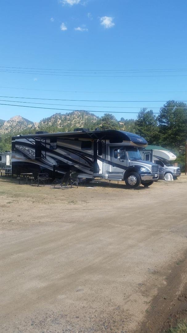 Maiden voyage in the new bus, with a stopover in Estes Park, headed to Yellowstone after that.