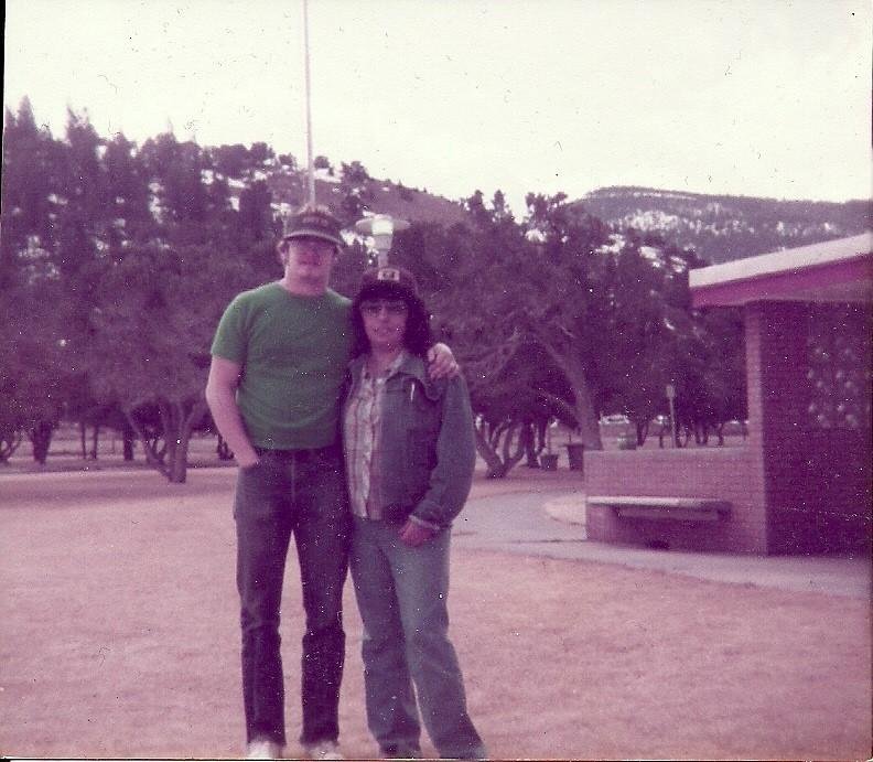 My baby and I down around Del Norte 1987. On our way to Durango for a get away.
