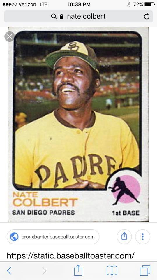 The idea is to occupy Facebook with baseball to break up all the political posts. Whoever "likes" this post will be given a player and has to post a picture of the player along with this text. I received Nate Colbert, who I