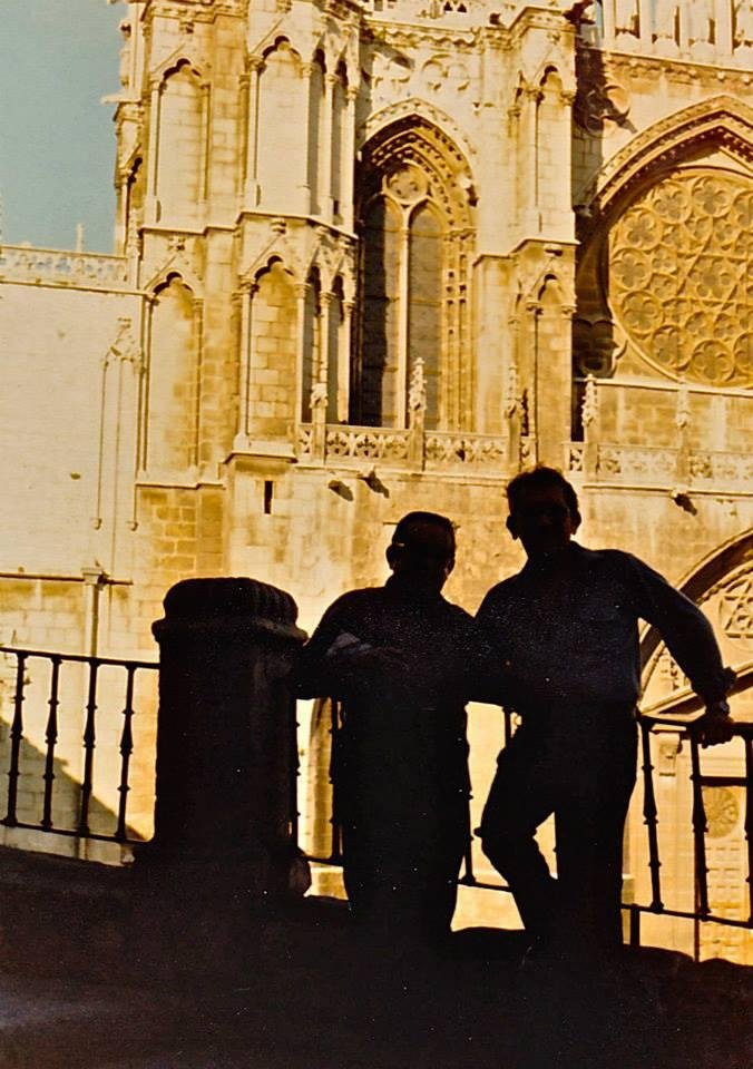2 Molledos silhouetted against Burgos Cathedral