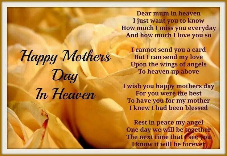 Happy Mother's Day mum, miss you, love you, thinking of you now and forever!