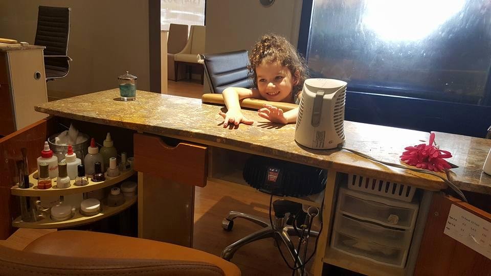 Last grandchild pictureJessica getting nails done after my pedicure and I am glad John McEnroe was here to watch my feet!