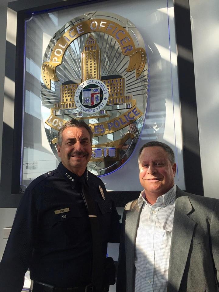 There's me with chief Charlie Beck