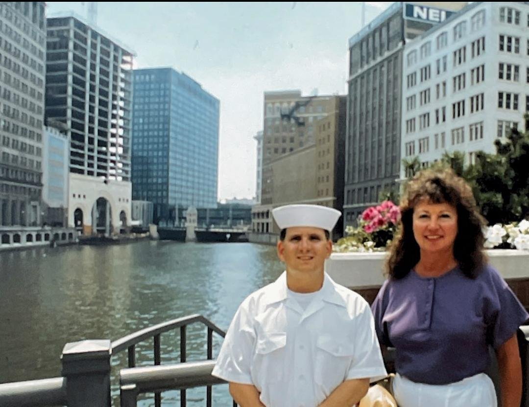 Can’t believe I was that young and thin. Chicago right after graduation from Navy boot camp 1988.