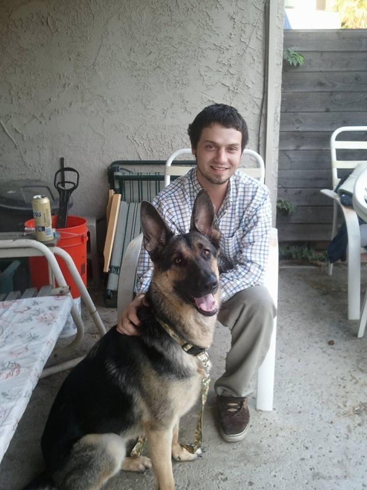 My sweet son and his sweet dog Chloe.